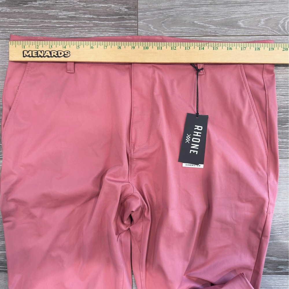 Rhone Commuter Pants Mens 38 Pink Slim Straight Performance Trousers 100036 SU23 - Picture 6 of 13
